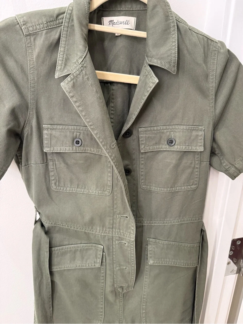 Madewell Olive Green Utility Belted Jumpsuit